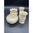 Belleek Ireland Ceramic Set of 4 Small Planters Vases Cream