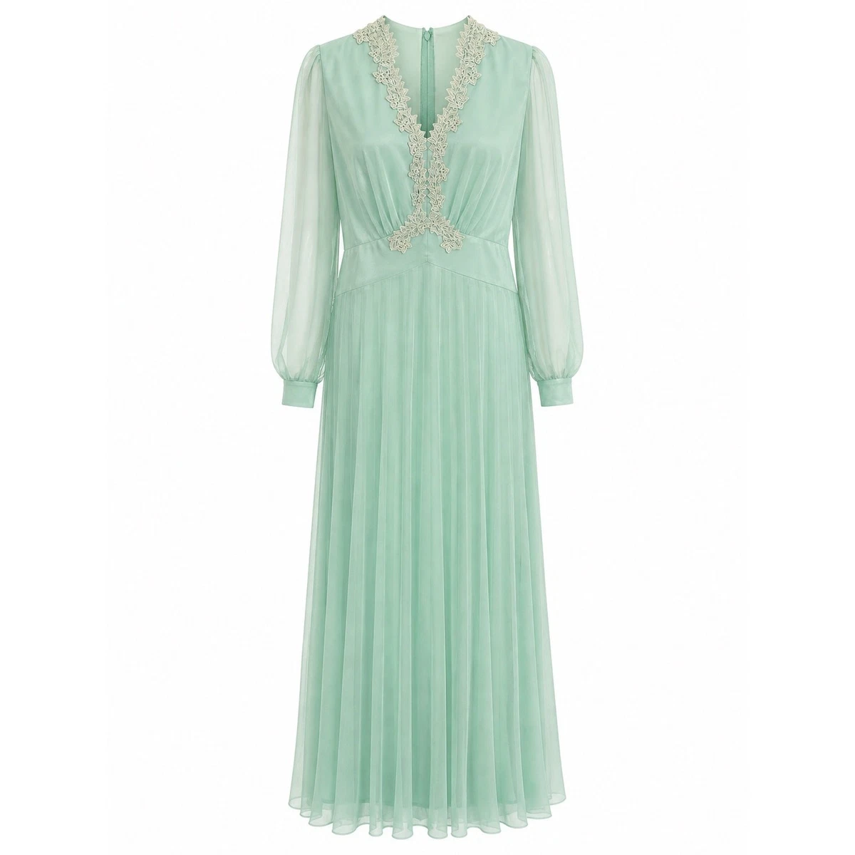 ebay green dress v neck maxi dress Deep Green Chiffon Maxi Dress Elegant V-Neck Empire Gown