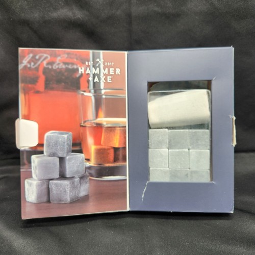 Hammer Axt Whisky Steine Set 10 Stück Speckstein Würfel mit Beutel Neu Open Box - Bild 7 von 8