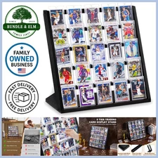 Wooden Trading Card Display Stand 5 Tier Graded Sports Card Organizer Collectors
