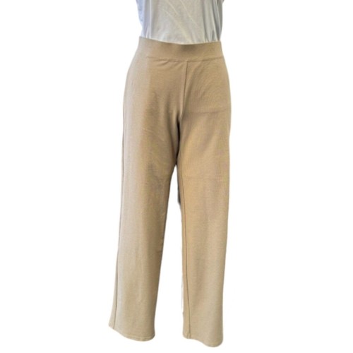 Eileen Fisher Beige Super Soft Organic Cotton Stretchy Cropped Pants Size Large - Picture 1 of 10