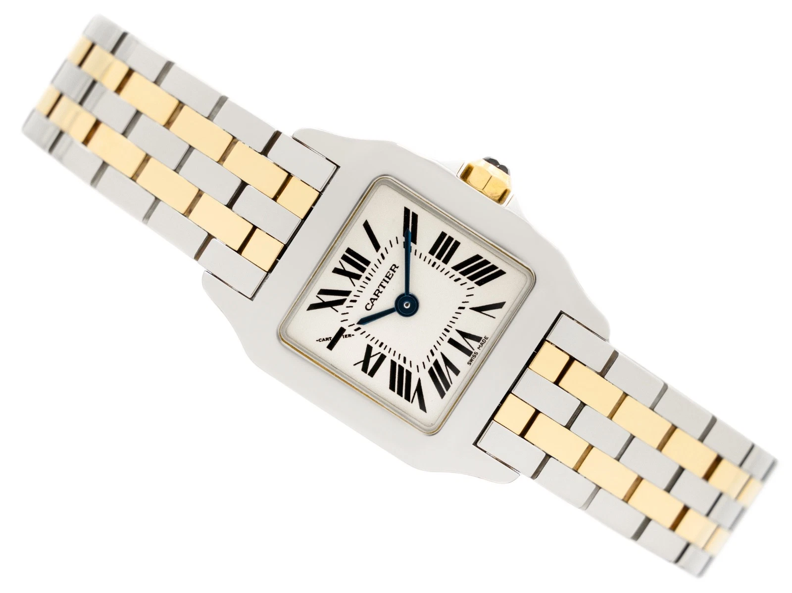 LADIES WATCH CARTIER SANTOS DEMOISELLE 18K GOLD STEEL 20/28MM FULL SET REF. W25066Z6