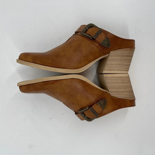 Rag & Co Holler Carved Buckle Statement Mules Sz 10 Pointed Toe Western Classic - Picture 7 of 9
