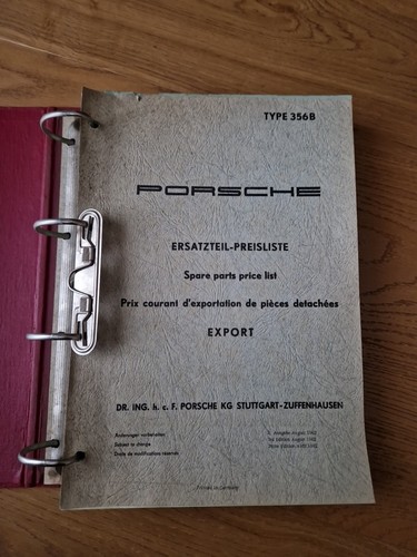 Porsche 356 B SPARE PARTS PRICE LIST Catalogue Manual Booklet - Foto 3 di 5