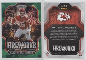 2022 Panini Prizm Fireworks Green Ice Prizm Patrick Mahomes II #F-2
