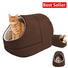 Ultra-soft Cat Cave With Waterproof Base - Perfect For Cats And Small Dogs