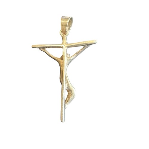Kruzifix religiös Jesus Anhänger Charm gemarkt modern Kreuz 925 Silber - Bild 2 von 6