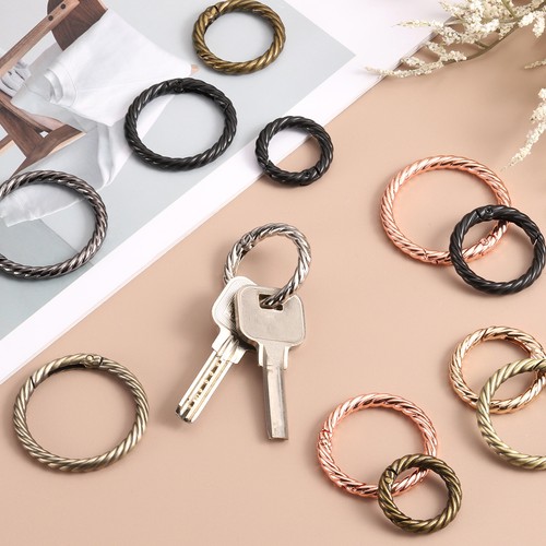 10Pcs Spring O Rings 1" Round Trigger Snap Hook Circle Black Key Ring Clip - Bild 6 von 7
