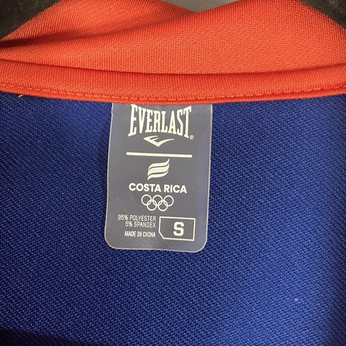 Everlast Costa Rica Olympic Jacket Mens Small Blue Red Full Zip Track Team CR - Picture 10 of 22