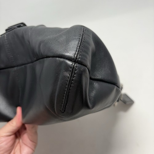 Vtg Coach Soho Flap Pleated Shoulder Bag 15204 Black Hobo Leather Y2K Big Buckle - Picture 15 of 24