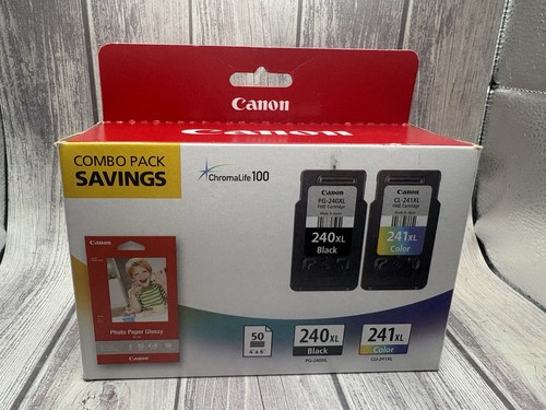 Genuine Canon PG-240XL/CL-241XL GP-502 High Yield Ink + Photo Paper Combo OEM - Afbeelding 1 van 5
