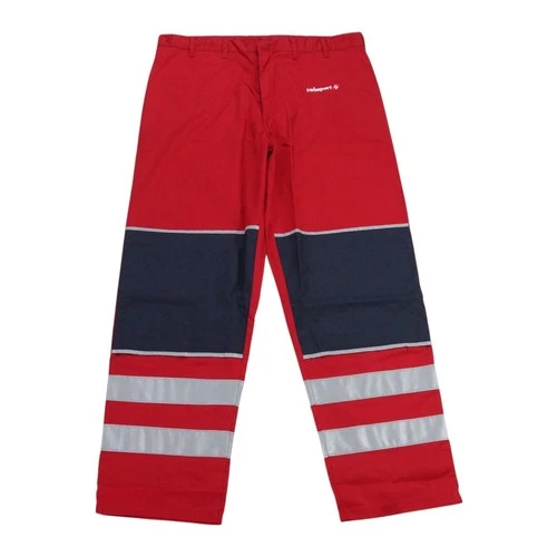Swissport Pants Mens Waist 40 Red Cordura Reflective Cargo Work Trousers BNWT