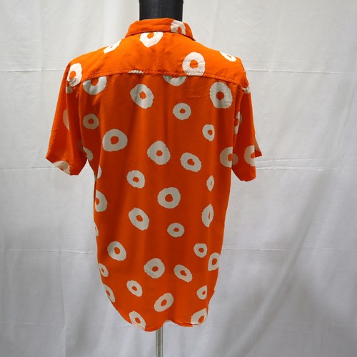 Sovereign Code Los Angeles Shirt L Orange Retro Circle Print Short Sleeve Button - Picture 5 of 6