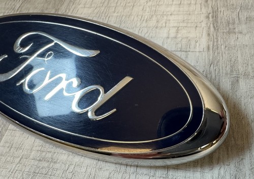 Ford Emblem Blue & Chrome 5 3/4 inch Oval Emblem 1 Piece Replacement - Picture 5 of 9