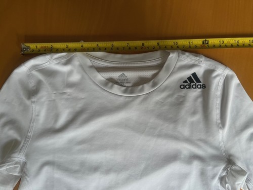 ADIDAS Aeroready Long Sleeve White Athletic Shirt, Techfit, Youth L 14-16 - Picture 9 of 9