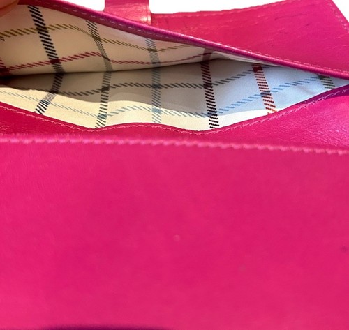 Vintage Coach Leder Scheckbuchhülle schwarz rosa Stiftschlaufe Postkutsche Logo - Bild 5 von 5