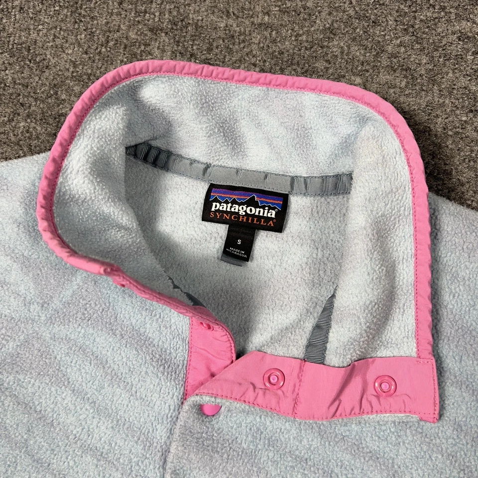 Patagonia Synchilla Snap-T Pullover Womens Small Blue Pink Fleece Retro Outdoor - Image 2 of 4