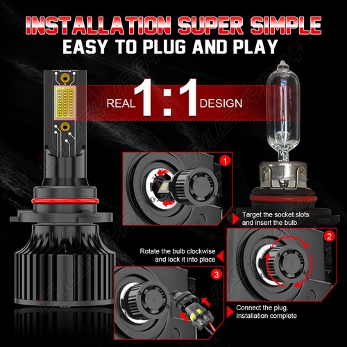 For Isuzu Ascender 2003-2008 - 6X Front LED Headlights + Fog Lights Bulbs - Afbeelding 3 van 16