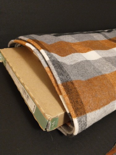 Joann Fabric Plaid Wool Blend 3.5 Yards Sweater Weather Tan Grey White Sports