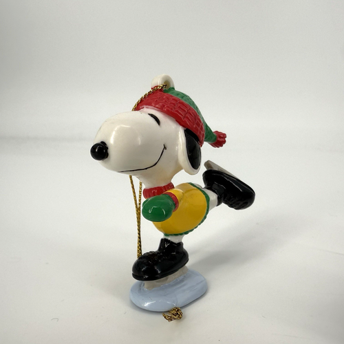 Vintage Snoopy Christmas Ornaments PVC Airplane Train Santa Peanuts Set of 4 - Picture 3 of 7