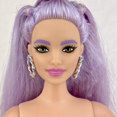 Mattel Barbie Extra Purple Crimped Hair Nude Articulated Curvy Neysa Doll OOAK - Picture 1 of 9