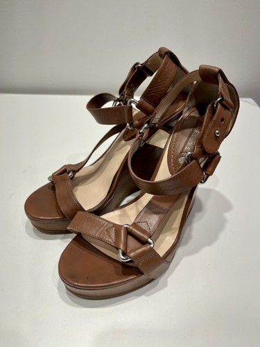 Celine Damen braun Leder Plateau Keilabsatz Größe 35,5 / US 5 - Bild 5 von 8