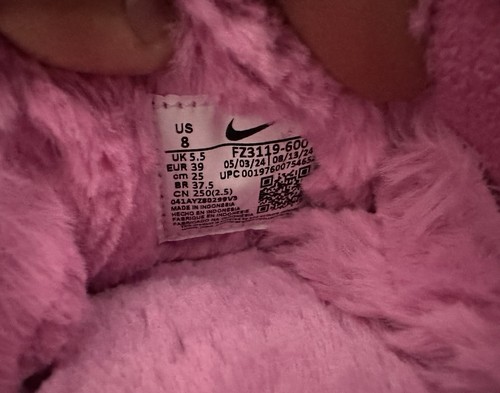 Nike Calm Mule SE Playful Pink Fur Slippers Slides FZ3119-600 Women’s Size 8 - Picture 8 of 8
