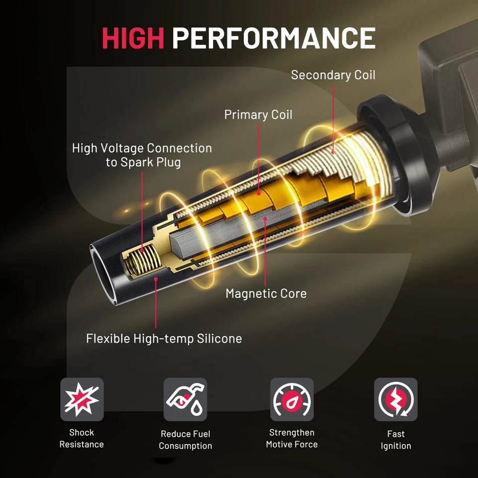 UF156 3x Ignition Coils & 6x Spark Plugs For Toyota 4Runner 1995-2004 3.4L V6 - image 3 of 4