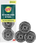 Stainless Steel Scrubbers, Scouring Pads for Cleaning Tough Baked-On Messes, Met