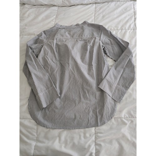 NWT J.Crew Funnelneck striped shirt gray size 4 - Picture 3 of 11