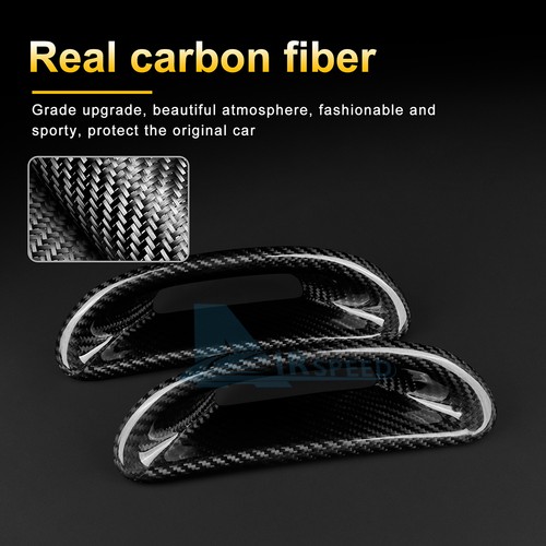 For Abarth 595 695 2012-2024 Sports Seat Headrest Frame Cover Black HARD Carbon - Picture 6 of 10