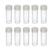 DOMAGRON Coin Storage Tubes, Round Clear Plastic w/ Screw-on Tops for Dimes ...