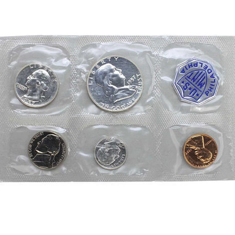 1957 Proof set Original Envelope 90% Silver US Mint (OGP) - 5 Coins - Image 2 of 4