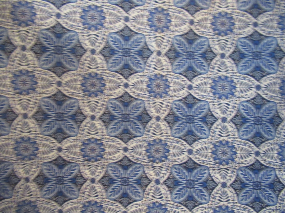 QT FABRICS-MAKE  BY MARY TANANA  Blue Cotton Fabric    SZ  1 Y 27" X 43"    NEW - Image 3 of 4