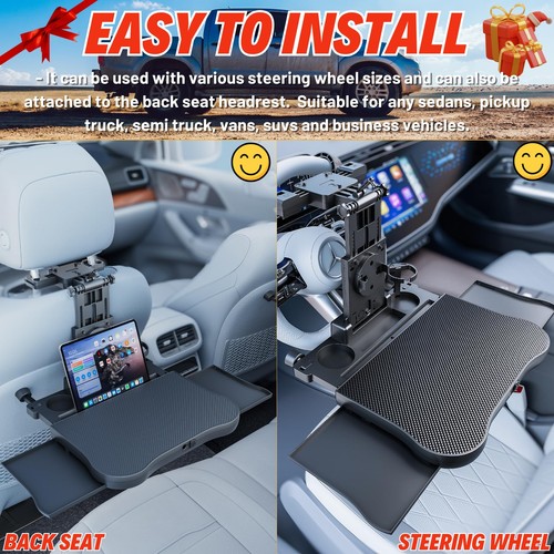 Auto Laptop Schreibtisch Tablett | Klappbarer Lenkrad Tisch für Reisen & Kinder - Bild 4 von 9