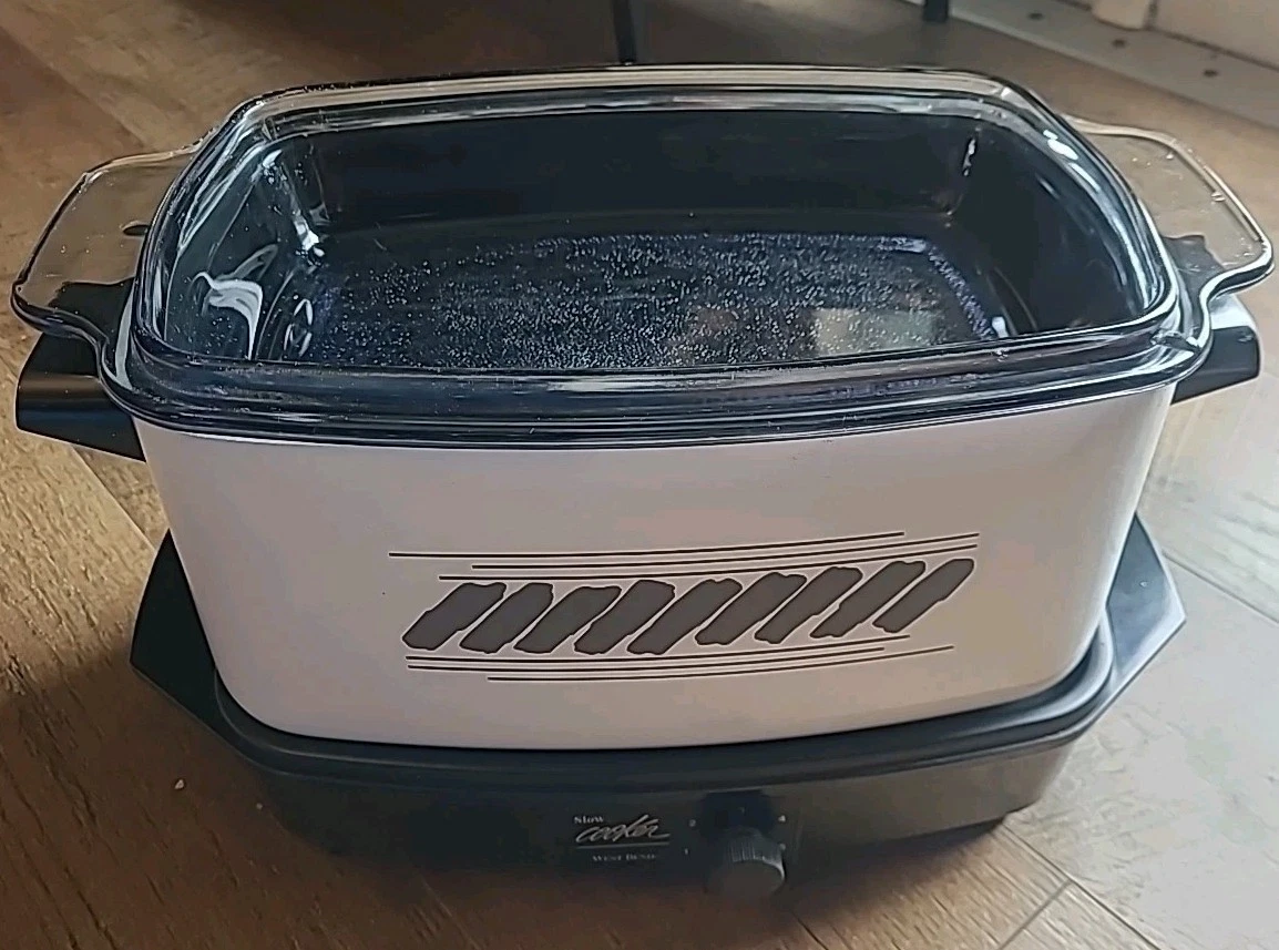 West Bend Slow Cooker with Lid & Rack 4 qt WHITE TESTED
