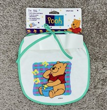 Vintage Disney Winnie the Pooh Tie Bib NWT Infant Size The First Years 90s Y2K