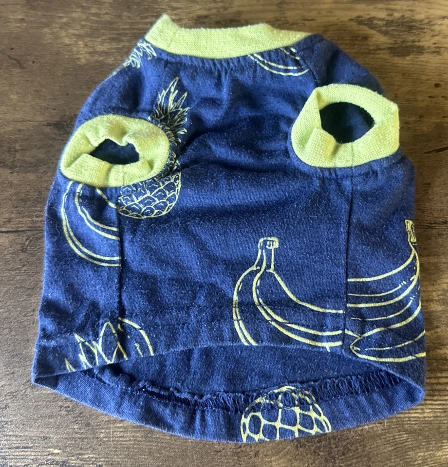 Camisa Top Paw Azul Y Amarillo Bannana Piña XS Mascota Envío Rápido Foto 2 de 3
