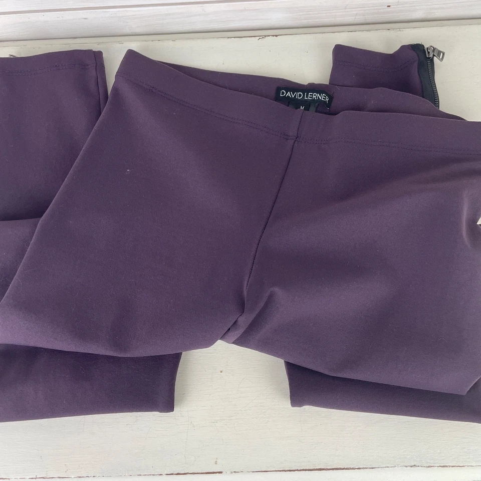 Leggings elásticos ciruela púrpura para mujer David Lerner tobillos con cremallera talla mediana Foto 3 de 4
