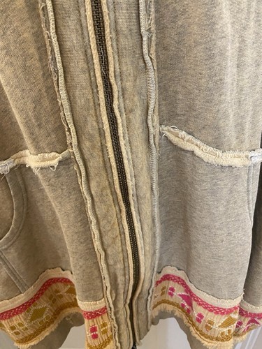 Free People Oversize Poncho Wildside bestickt mit Kapuze XS/S beige #OB1031557 - Bild 3 von 15