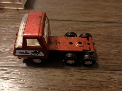 Tonka Horse Trailer Vehicle Die Cast Vintage 1970s Red Beige Clean! - Picture 12 of 16