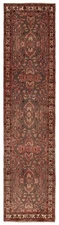 Vintage Hand-knotted Runner Rug 3'2" x 13'7" Traditional Oriental Wool Carpet
