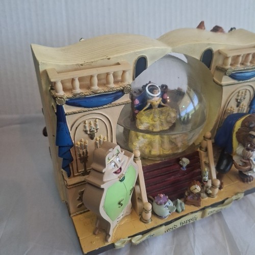 Disney's Beauty and the Beast Double sided Book Snow Globe Music box READ - Picture 13 of 15