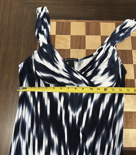 INC womens sleeveless maxi dress blue/white v-neck size L. - Picture 5 of 5
