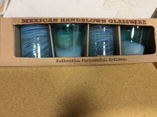 Set of 4 Aqua Water Glasses - Verve Culture - Picture 4 of 5