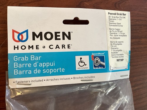 NUEVO 2PK Moen R8730P Cuidado del Hogar Baño Seguridad 30” Barra de Agarre Acero Inoxidable B48 - Imagen 2 de 2