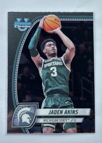 2024-25 Topps Bowman Chrome U - Jaden Akins #80 Michigan State Spartans - Picture 1 of 2