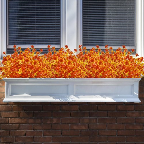 8 Bundles Artificial Fall Flowers for Outdoors UV Resistant Fake Flower No Fa... - Picture 7 of 8