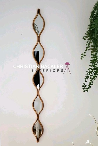 Tall Gold Wall Mirror Ripple Bauble Design Modern Decorative Hallway 146cm - Picture 4 of 11