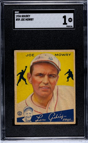 1934 Goudey (R320) #59 Joe Mowry - Set Break! SGC 1 RC
